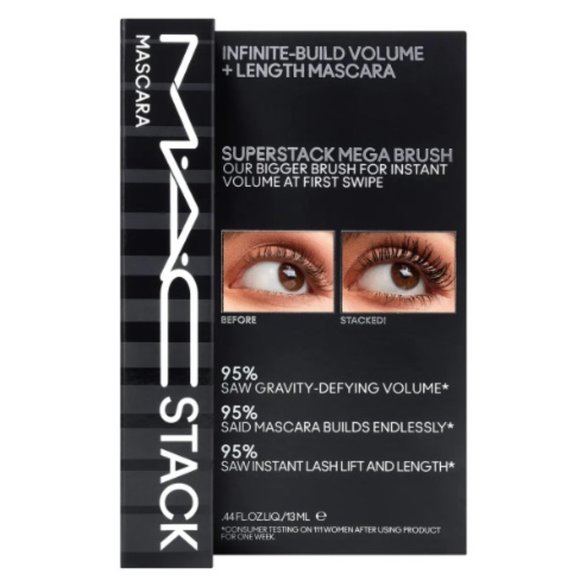 Mac Cosmetics Stack Mascara in Black, Buildable, Volume, Length, NEW - Mini 2ml - Picture 9 of 14